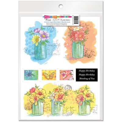 Stampendous Quick Card Panels -  Flower Jars